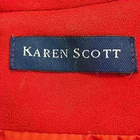 Karen Scott Women’s Long Blazer Size 10 Lined Red 100% Polyester Multi-Use - Picture 2 of 9